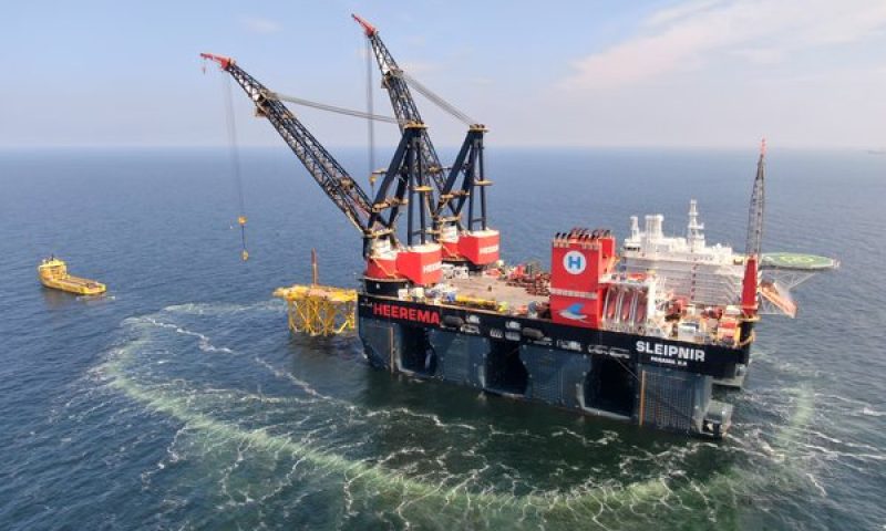 Heerema´s Sleipnir Installs Jacket for the Hollandse Kust Zuid Wind Farm