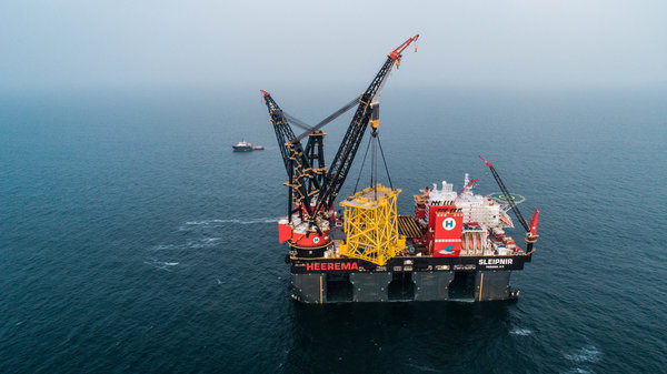 Heerema´s Sleipnir Installs Jacket for the Hollandse Kust Zuid Wind Farm