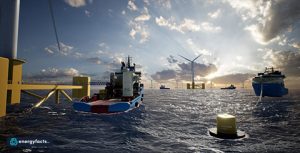 floating charging points for ships to draw electricity from wind farms